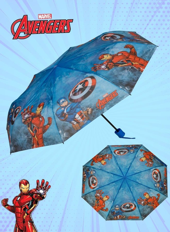 Yellow Bee Marvel Avengers Foldable Umbrella for Boys, Blue, 7-15 Years - Image 2